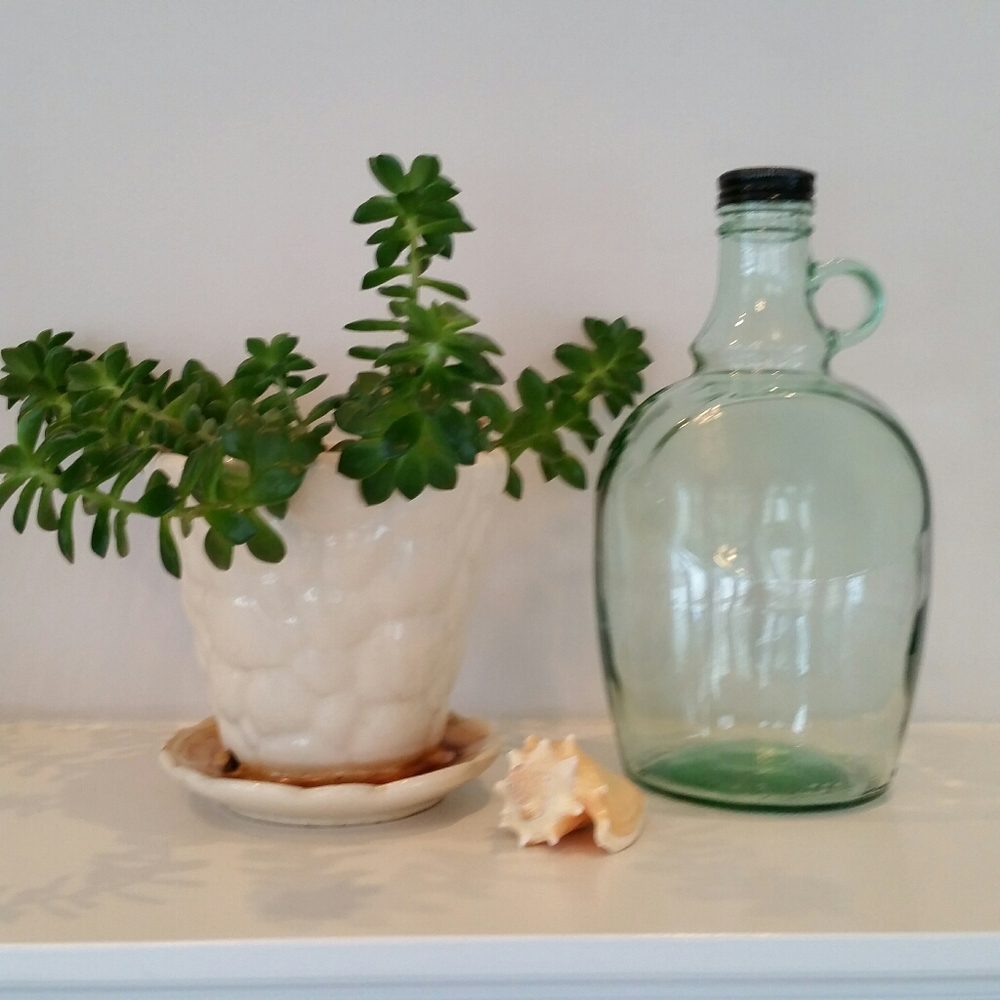 VINTAGE LT. GREEN UNUSUAL WINE-JUG, BOTTLE